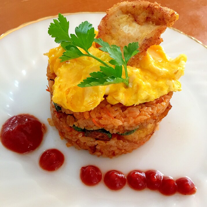 トリュフ香るふんわりチキンのお洒落オムライス